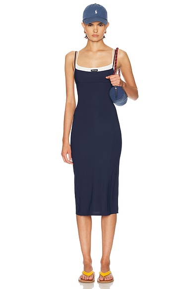 Miu Miu Jersey Stretch Dress in Bleu