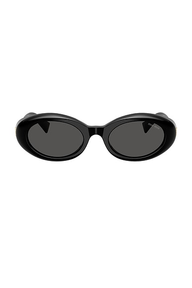 Miu Miu Oval Sunglasses in Black