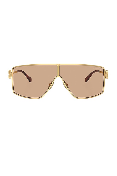 Miu Miu Shield Sunglasses in Gold & Dark Yellow