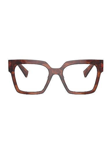Miu Miu Square Optical Eyeglasses In Brown