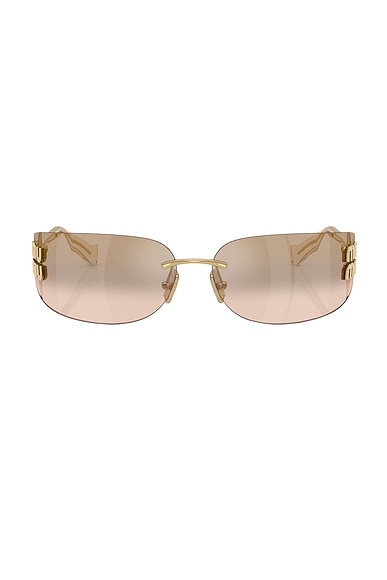 Rectangular Sunglasses in Gold