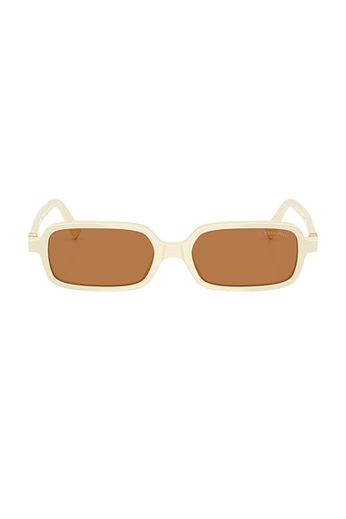 Miu Miu Rectangular Sunglasses in Milk