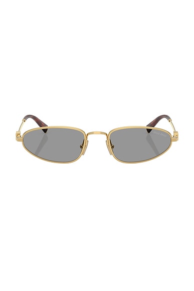 Miu Miu Narrow Sunglasses in Gold