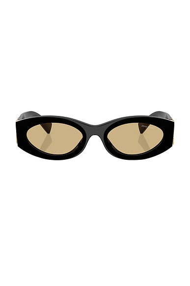 Miu Miu Oval Sunglasses in Black