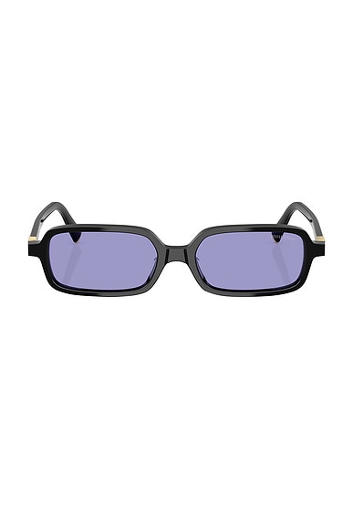 Miu Miu Narrow Rectangle Sunglasses in Black