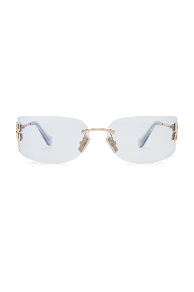 Miu Miu Rectangle Sunglasses in Pale Gold