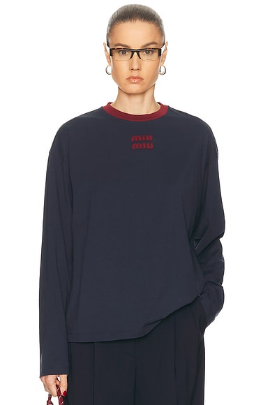 Miu Miu Pullover Sweater in Blu & Amaranto