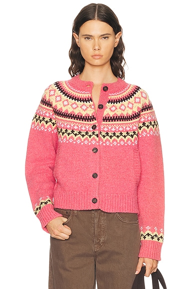 Miu Miu Wool Fairisle Sweater in Rosa