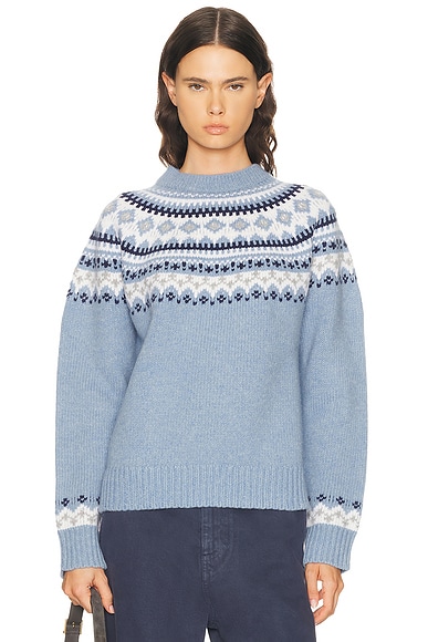 Miu Miu Wool Fairisle Sweater in Azzurro
