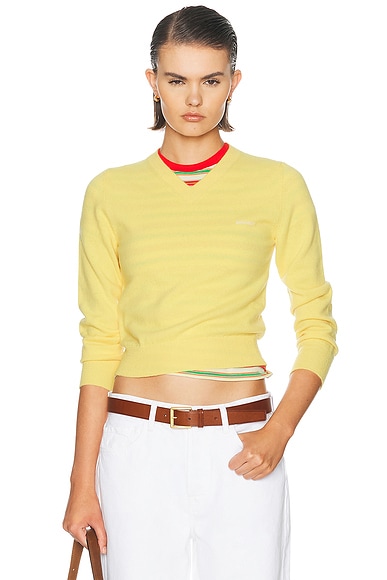 Miu Miu Wool Washed Sweater in Crema