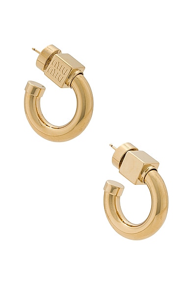 Miu Miu Hoop Earrings in Oro