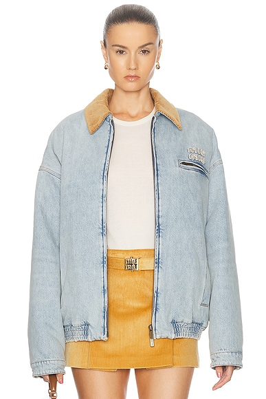 Isabel Marant Etoile Darcy Sporty Knit Track Jacket in Electric Blue FWRD