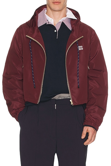 Miu Miu Cropped Track Jacket in Amaranto