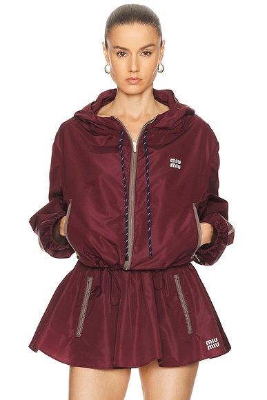 Miu Miu Cropped Track Jacket in Amaranto