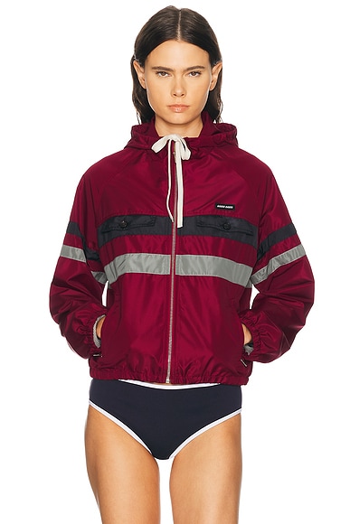 Miu Miu Seta Tec Jacket in Rosso
