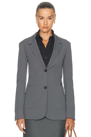 Popeline Stretch Washed Blazer