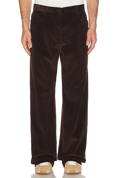 Miu Miu Velluto A Coste Pelle Pant in Cacao