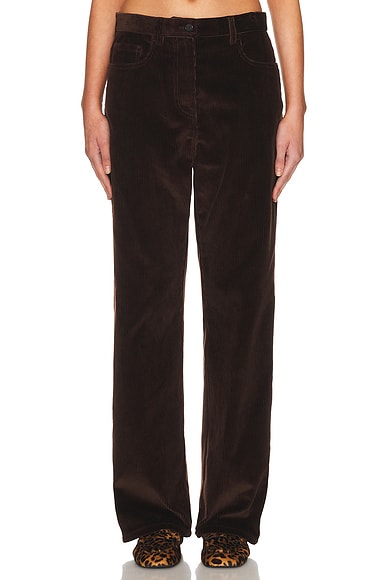 Miu Miu Velluto A Coste Pelle Pant in Cacao