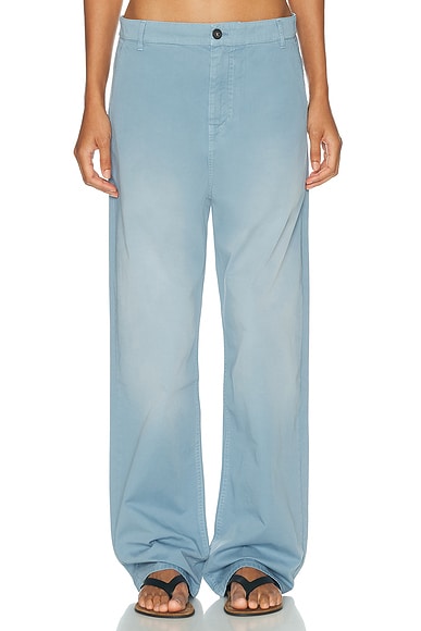 Miu Miu Twill Old Pant in Astrale