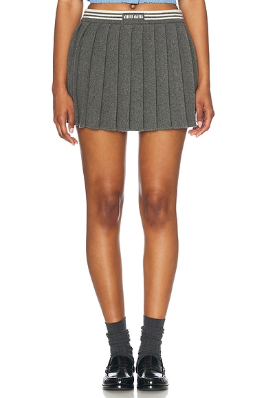 Miu Miu Mini Tennis Skirt in Ardesia