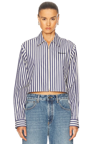 Cropped Button Up Top