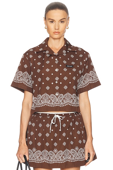 Cropped Button Up Top