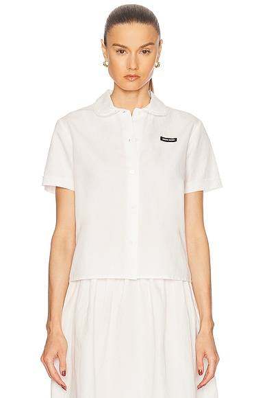 Miu Miu Button Up Top in Bianco