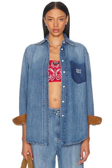 Miu Miu Denim Shirt in Celeste