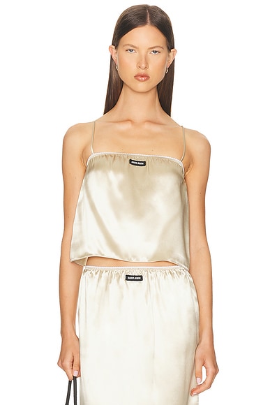 Miu Miu Satin Top in Deserto