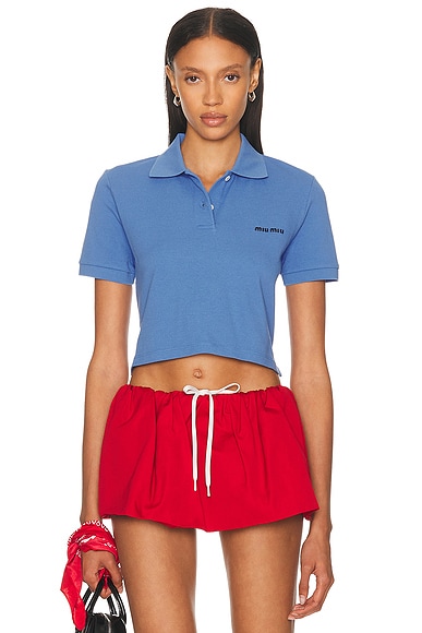 Miu Miu Cropped T-Shirt in Pervinca