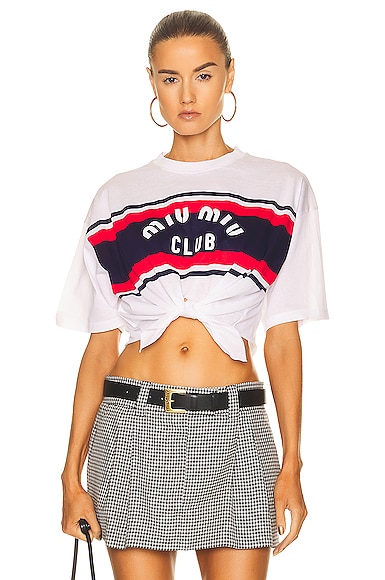 miumiu Tシャツ XS Tシャツ/カットソー(半袖/袖なし) トップス レディース 安い通販店