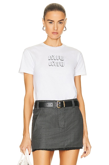 miumiu Tシャツ XS Tシャツ/カットソー(半袖/袖なし) トップス レディース 安い通販店