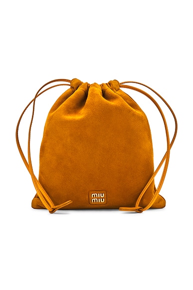 Miu Miu Camoscio Pouch in Whiskey