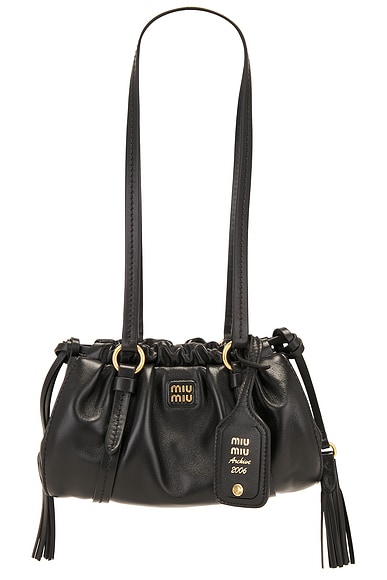 Miu Miu Nappa Shoulder Bag in Nero