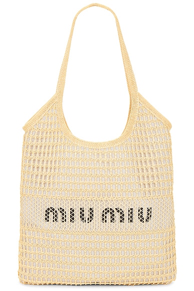★2025SS 超新作 ★MIU MIU★ Ivy Tote Bag Natural Brandy Miu Miu Ivy Tote Bag in Natural | FWRD