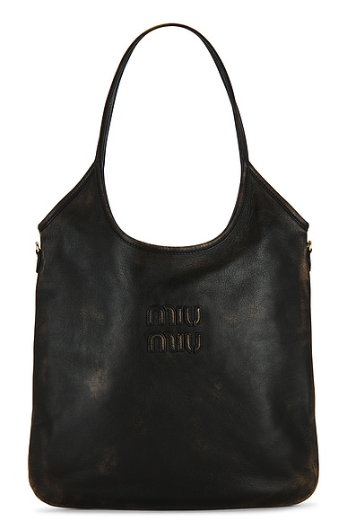 Miu Miu Ivy Nappa Old Bag in Caffe