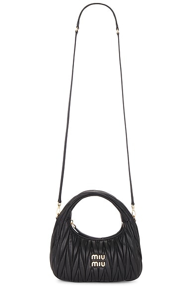 Miu Miu Wander Hobo Bag in Nero