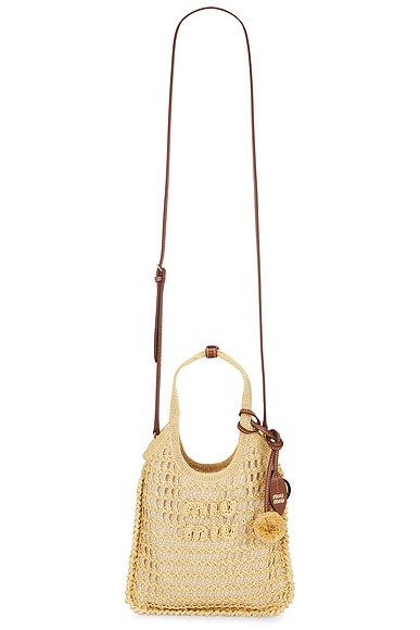 Miu Miu Rete Crochet Mini Bag in Naturale