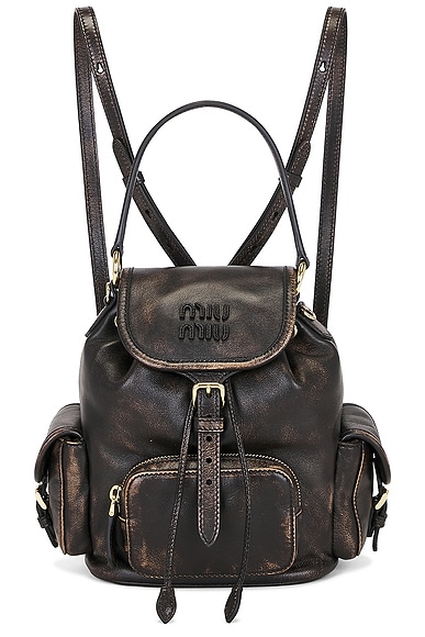 Miu Miu Zaino Backpack in Caffe
