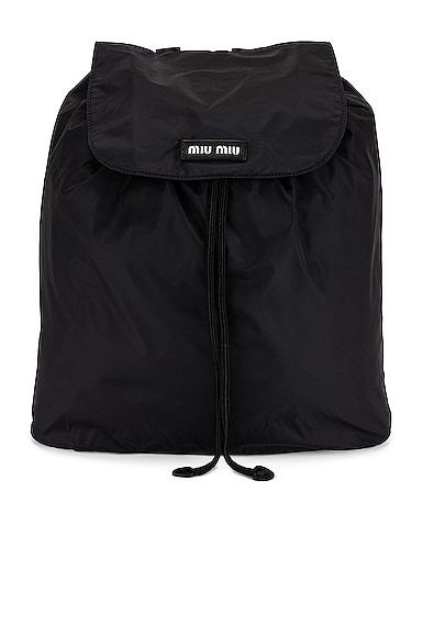 Miu Miu FW99 Black Leather Utility Backpack - Ākaibu Store