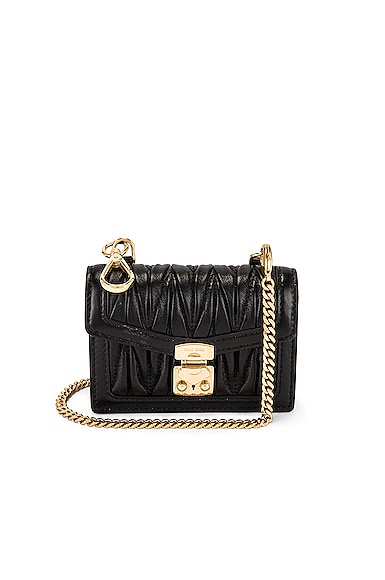 Miu Miu Nappa Leather Mini Pouch In Nero | ModeSens