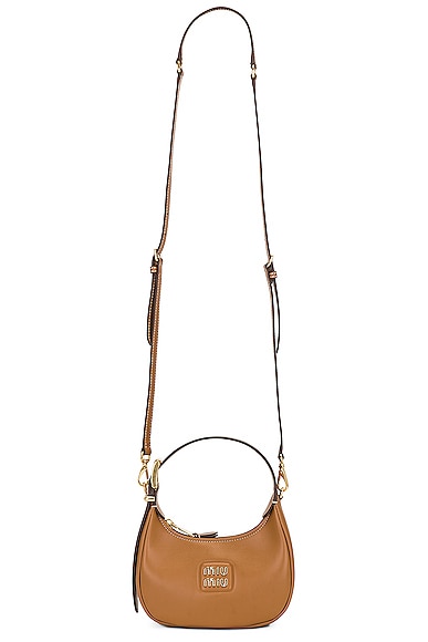 Miu Miu Shoulder Belted Strap Handbag in Caramel