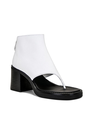 Shop Miu Miu Open Toe Ankle Boot In Bianco