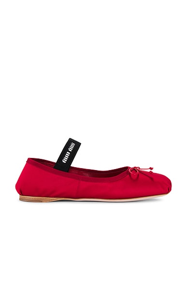 Miu Miu Ballerina Flat in Rosso