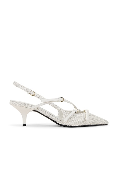 Miu Miu Slingback Kitten Heel in Bianco