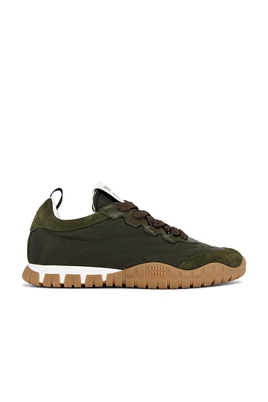 Miu Miu Nylon Sneaker in Loden