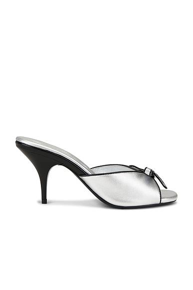 Miu Miu Mule Sandal in Argento & Nero