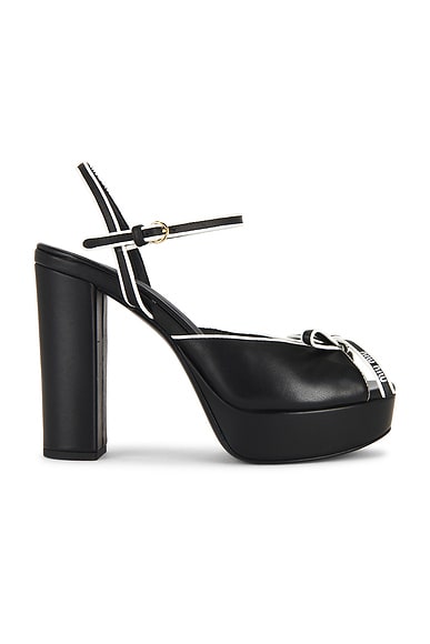 Platform Sandal in Nero & Bianco