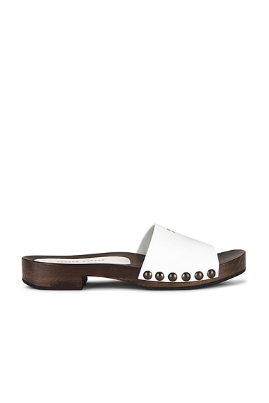 Miu Miu Clog Sandal in Bianco
