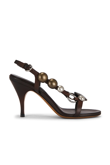 Miu Miu Beaded Sandal in Moro